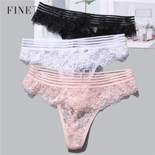 Load image into Gallery viewer, FINETOO Lace G-String Sexy Women Thong Lace floral Panties Low-rise T-back Panty Fashion Organza Bikini Underwear Lady Lingerie