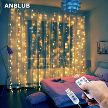Load image into Gallery viewer, 3M LED Curtain Garland on the Window USB String Lights Fairy Festoon Remote Control New Year Christmas Decorations for Home Room