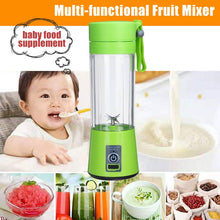 Load image into Gallery viewer, 380ml 4/6 Blades Portable Electric Fruit Juicer Home USB Rechargeable Smoothie Maker Blenders Machine Sports Bottle Juicing Cup