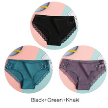 Load image into Gallery viewer, FINETOO Women's Panties 3Pcs/set Soft Cotton Underwear M-XL Sexy Lace Panty Women Underpants Girl Briefs Fashion Female Lingerie