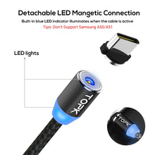 Load image into Gallery viewer, TOPK AM23 LED Magnetic USB Cable,Magnet Charger & USB Type C Cable & Micro USB Cable & Mobile Phone Cable foriPhone 11 X 8 7Plus