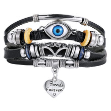 Load image into Gallery viewer, IF ME Vintage Leaf Feather Multilayer Leather Bracelet Men Fashion Braided Handmade Star Rope Wrap Bracelets & Bangles Male Gift