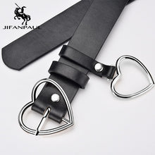 Load image into Gallery viewer, JIFANPAUL New sweetheart buckle with adjustable ladies luxury brand cute Heart-shaped thin belt high quality punk fashion belts