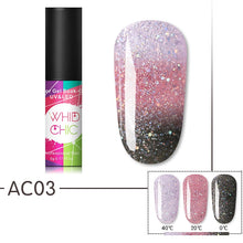 Load image into Gallery viewer, WHID CHIC Thermal Glitter Soak Off UV Gel Polish Sparkling Temperature Color-changing Varnish Gel Nail Art varnish Decor