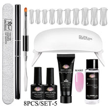 Load image into Gallery viewer, MEET ACROSS Poly UV Gel Set Nail Gel Kit 20/30ml Crystal Builder Clear Colors Gel with Lamp Gel Nail Polish For Nail Extensions