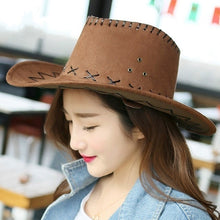 Load image into Gallery viewer, Fashion Western Cowboy Hat Large Brimmed Hat for Men or Female Western Hat cowboy cap