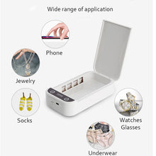 Load image into Gallery viewer, 5V USB Portable Dual UV Light Sterilizer Box Jewelry Phones Cleaner Personal Sanitizer Disinfection Case for Home