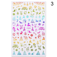 Load image into Gallery viewer, 1Pcs 3D Nail Sticker Christmas Holographics Snowflake For Gold Silver Nail Art Stickers DIY Nail Art Decoration Decals