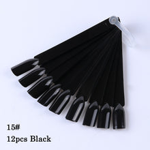 Load image into Gallery viewer, 1Set False Nail Tips Fan Nature Clear Black Finger Nail Display Card Nail Art Practice Acrylic UV Gel Polish Tool Manicure JI386