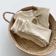 Load image into Gallery viewer, Autumn Winter Baby Boys And Girls Clothes Set Ribbed Sweater Bottom Shirts And Pants Suit Children's Clothing 2 Piece Set