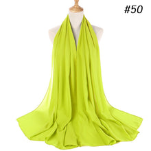 Load image into Gallery viewer, women plain bubble chiffon scarf hijab wrap printe solid color shawls headband muslim hijabs scarves/scarf 60 colors