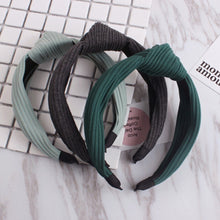 Load image into Gallery viewer, Knot Cross Tie Solid 1 PC Fashion Hair Band Hairband Knitted rib Girls Bow Hoop Hair Accessories Velvet Twist Headband