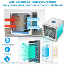 Load image into Gallery viewer, Mini USB Portable Air Cooler Fan Air Conditioner 7 Colors Light Desktop Air Cooling Fan Humidifier Purifier For Office Bedroom