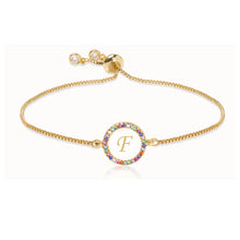 Load image into Gallery viewer, Adjustable Rainbow Zircon 26 Letter Bracelet Women shell Zircon crystal Bracelet Femme Valentine's day wedding Gifts Jewelry