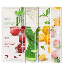Load image into Gallery viewer, Fresh Orange Aloe Rice Pomegranate Bamboo Rose Green Tea Honey Moisturizing Mask Oil-control Whitening Wrapped Mask