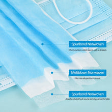 Load image into Gallery viewer, 20/30/50/100pcs Blue Disposable 3 Layer Non Woven Mouth Masks Dustproof Earloop face mask маска mascarillas Masque Maschera