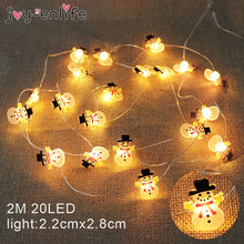 Load image into Gallery viewer, 2M 20LED Santa Claus Snowflake Tree LED Light String Christmas Decoration For Home 2020 Christmas Ornament Xmas Gift New Year