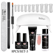 Load image into Gallery viewer, MEET ACROSS Poly UV Gel Set Nail Gel Kit 20/30ml Crystal Builder Clear Colors Gel with Lamp Gel Nail Polish For Nail Extensions
