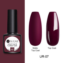 Load image into Gallery viewer, UR SUGAR 7.5ml Matte Nail Gel Polish Purple Series Hybrid Varnish Nail Art Semi Permanent UV Gel Varnish Soak Off Matte Top Coat