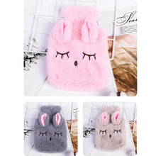Load image into Gallery viewer, Winter Cartoon Rabbit Hot Water Bottle PVC Stress Pain Relief Therapy Hot Water Bag With Knitted Soft Cozy Cover Hand Warmer 1pc