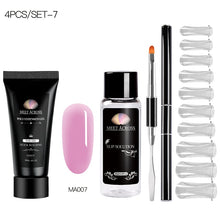 Load image into Gallery viewer, MEET ACROSS Poly UV Gel Set Nail Gel Kit 20/30ml Crystal Builder Clear Colors Gel with Lamp Gel Nail Polish For Nail Extensions