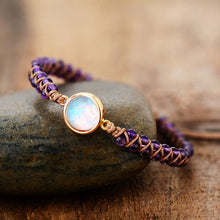 Load image into Gallery viewer, Stone Wrap Bracelets Femme Amethysts Opal String Braided Yoga Friendship Bracelet Bangle Bohemian Jewellery