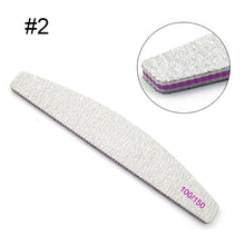 Load image into Gallery viewer, 1 Pc Half-Moon-Shaped Nail File Nail Buffer Washable Grinding Polishing Sanding Buffing Pedicure Nail Art Tools