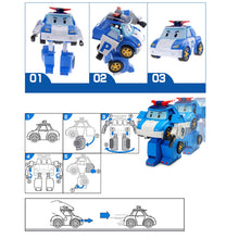 Load image into Gallery viewer, Set of 6 Pcs Poli Car Kids Robot Toy Transform Vehicle Cartoon Anime Action Figure Toys for Children Gift Juguetes