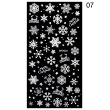 Load image into Gallery viewer, 1Pcs 3D Nail Sticker Christmas Holographics Snowflake For Gold Silver Nail Art Stickers DIY Nail Art Decoration Decals