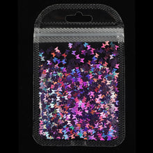 Load image into Gallery viewer, Holographic Butterfly Heart Nail Art Glitter Micro Laser Star Flakes 3D Silver Gold Sequins Polish Manicure Nail Decoration