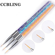 Load image into Gallery viewer, set Nail Art Brush Drawing Painting Carving Pen Design Manicure Tools Acrylic Liner UV Gel Sequins Decoration Tips 7/9/11mm