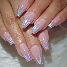 Load image into Gallery viewer, Holographic Powder on Nails Laser Silver Glitter Chrome Nail Powder DIP Shimmer Gel Polish Flakes for Manicure Pigment CH1028-4