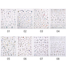 Load image into Gallery viewer, 1Pcs 3D Nail Sticker Christmas Holographics Snowflake For Gold Silver Nail Art Stickers DIY Nail Art Decoration Decals