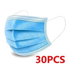 Load image into Gallery viewer, 5/30/50/100/200pcs Disposable Masks Non-woven Face Masks 3 layer Ply Filter Anti Dust Breathable Adult Mouth Mask Black IN STOCK