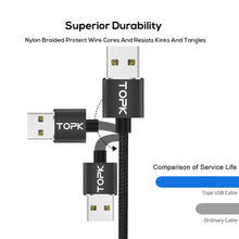 Load image into Gallery viewer, TOPK AM23 LED Magnetic USB Cable,Magnet Charger & USB Type C Cable & Micro USB Cable & Mobile Phone Cable foriPhone 11 X 8 7Plus