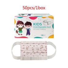 Load image into Gallery viewer, 50-100pcs Children Face Mask Cartoon Printed soft skin-friendly Disposable Mouth Cover Mask boy girl Personal Thicken mouth mask