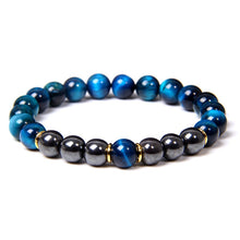 Load image into Gallery viewer, Buddha Bracelet Men Red Tiger Eye Natural Stone 8mm Black Obsidian Hematite Beads Elastic Charm Bracelets Homme Jewelry Gift