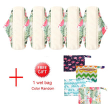 Load image into Gallery viewer, DropShipping Reusable Bamboo Charcoal Hygiene Menstrual Pads 5PCS with Waterproof Bag Washable Women Sanitary Pads for Women
