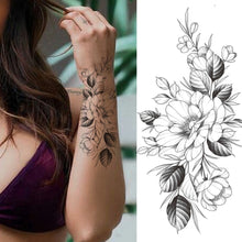 Load image into Gallery viewer, Purple Rose Jewelry Water Transfer Tattoo Stickers Women Body Chest Art Temporary Tattoo Girl Waist Bracelet Flash Tatoos Flower