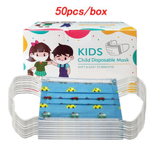 Load image into Gallery viewer, 50-100pcs Children Face Mask Cartoon Printed soft skin-friendly Disposable Mouth Cover Mask boy girl Personal Thicken mouth mask