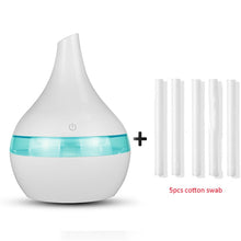 Load image into Gallery viewer, 300ml USB Air Humidifier Electric Aroma Air Diffuser Essential Oil Wood Ultrasonic Aromatherapy Cool Mist Maker for Home Car