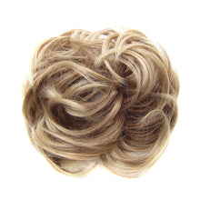 Load image into Gallery viewer, Delice Women's Wrap On Messy Bun Curly Scrunchie Chignon With Rubber Band Brown Black Synthetic Hair Ring