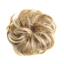 Load image into Gallery viewer, Delice Women's Wrap On Messy Bun Curly Scrunchie Chignon With Rubber Band Brown Black Synthetic Hair Ring