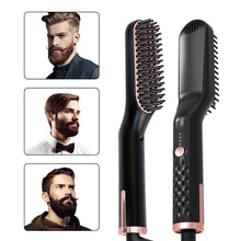 Load image into Gallery viewer, PTC Heating Hair Straightener Brush Comb Personal Care Smooth Men's Styling Shape Anti Static Fluffy Straight Beard Comb