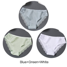 Load image into Gallery viewer, FINETOO Women's Panties 3Pcs/set Soft Cotton Underwear M-XL Sexy Lace Panty Women Underpants Girl Briefs Fashion Female Lingerie
