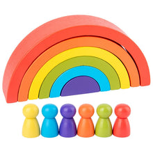 Load image into Gallery viewer, 36Pcs Children's Wooden Colored Stone Jenga Building Block Educational Toy Creative Nordic Style Stacking Game Rainbow Toy Gift