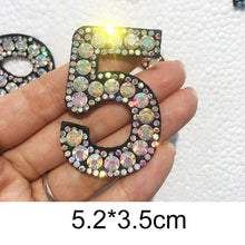 Load image into Gallery viewer, A-Z 1pcs Rhinestone English Alphabet Letter Applique 3D Iron On letters Patch For Clothing Badge Paste For Clothes Bag Shoes