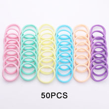 Load image into Gallery viewer, 50/100PCS/Set Women Girls 4CM Colorful Nylon Elastic Hair Bands Ponytail Holder Rubber Bands Scrunchie Headband Hair Accessories