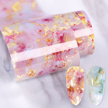 Load image into Gallery viewer, 100/50x4cm Nail Foils Marble Series Pink Blue Foils Paper Nail Art Transfer Sticker Slide Nail Art Decal Nails Accessories 1 Box
