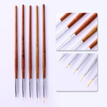 Load image into Gallery viewer, 3Pcs/Set UV Gel Drawing Painting Nail Liner Brush Acrylic Nail Pen French Nail Mixed Colors Gourd Handle Nail Art DIY Tools